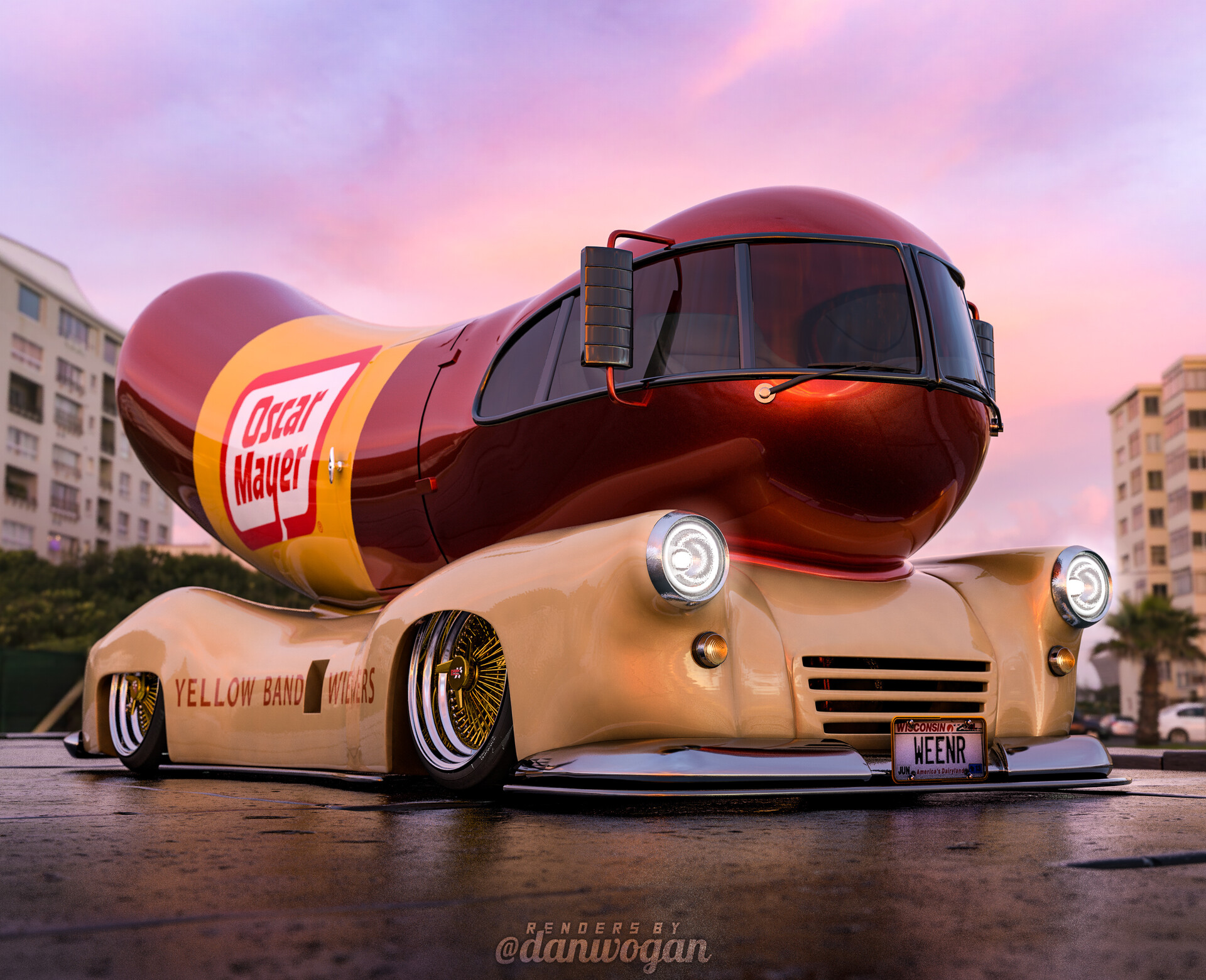 Artstation stanced oscar mayer wienermobile 3d render