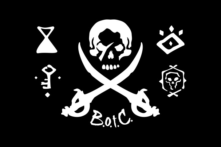 'Jolly Roger' inspired flag made for a discord named Brethren of the Coast