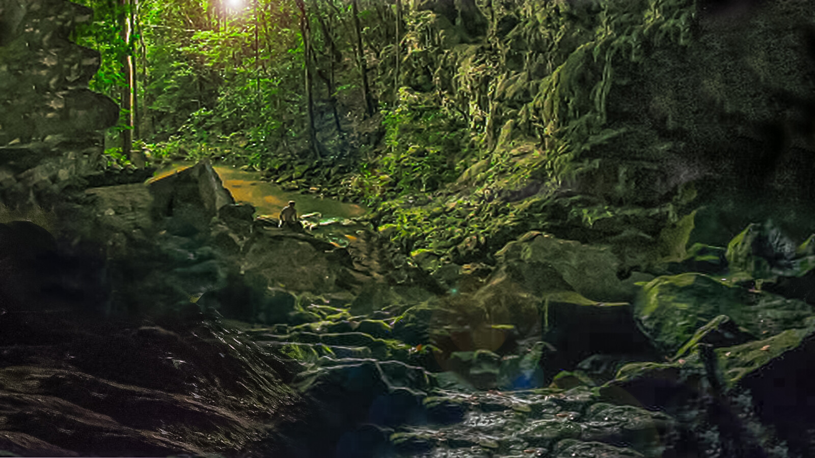 Final Matte Painting  Of Cave Forest 