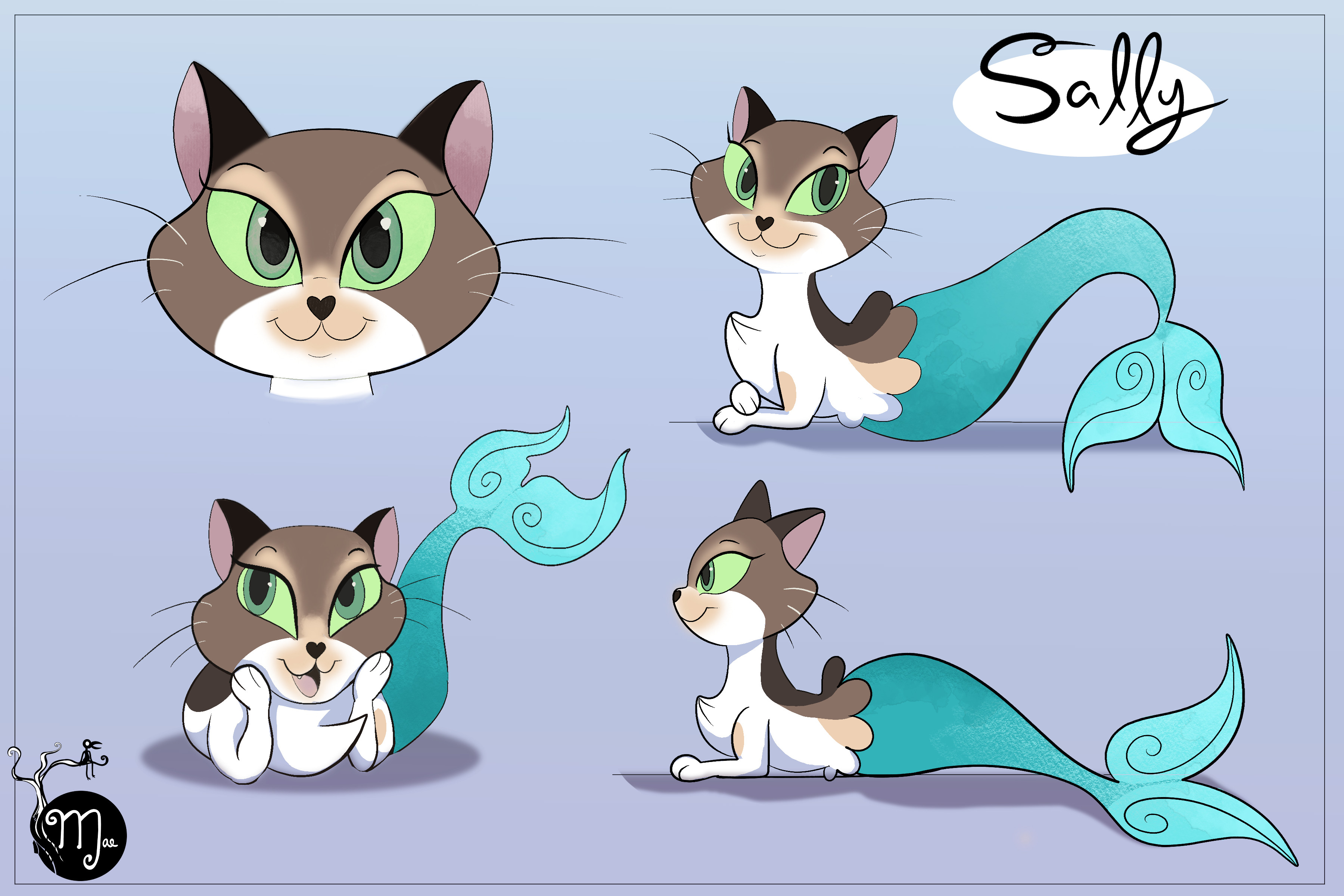 'Sally The Mermaid Cat' Character model