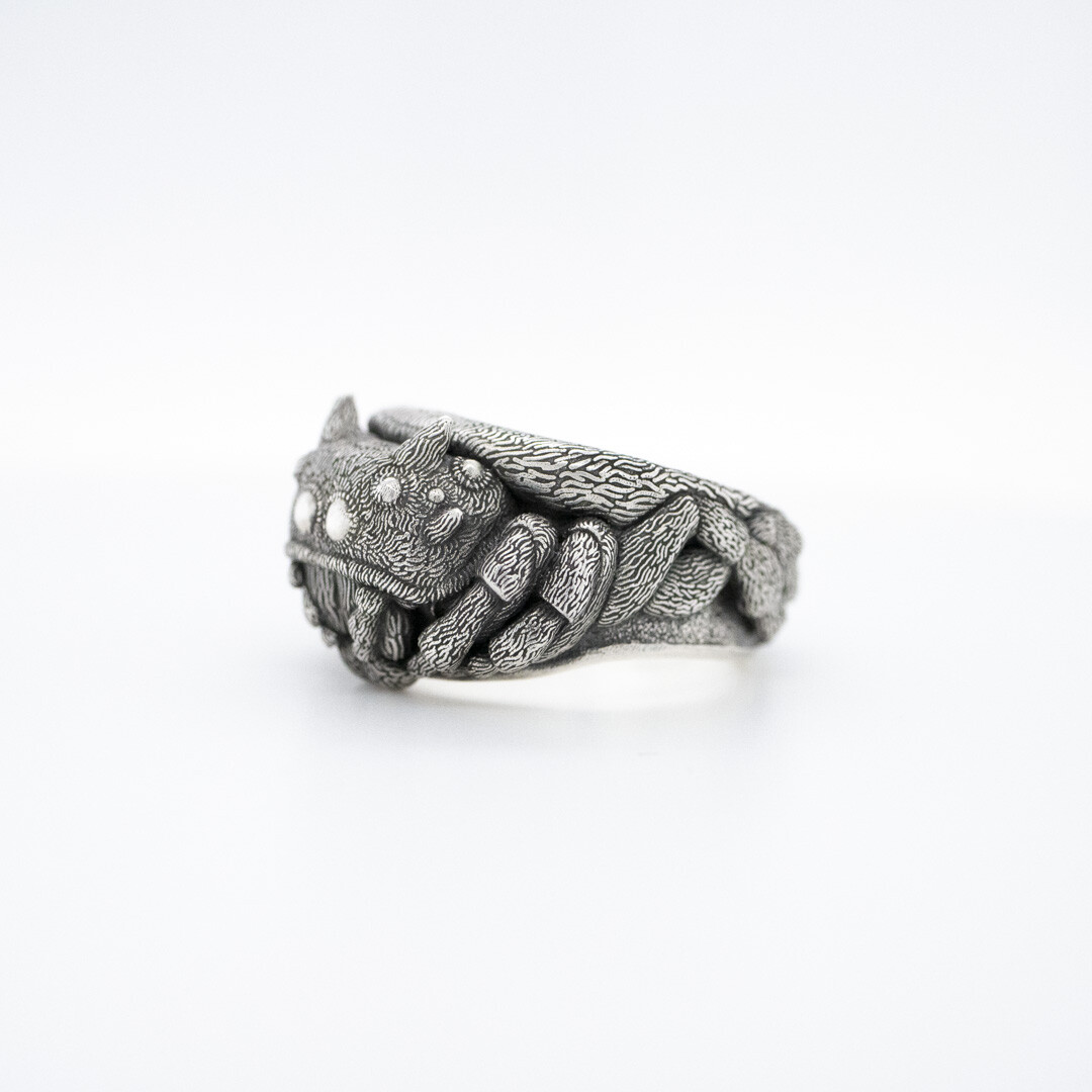 Photo of ring cast in sterling silver. For sale at www.zbrushjewelrywarehouse.com