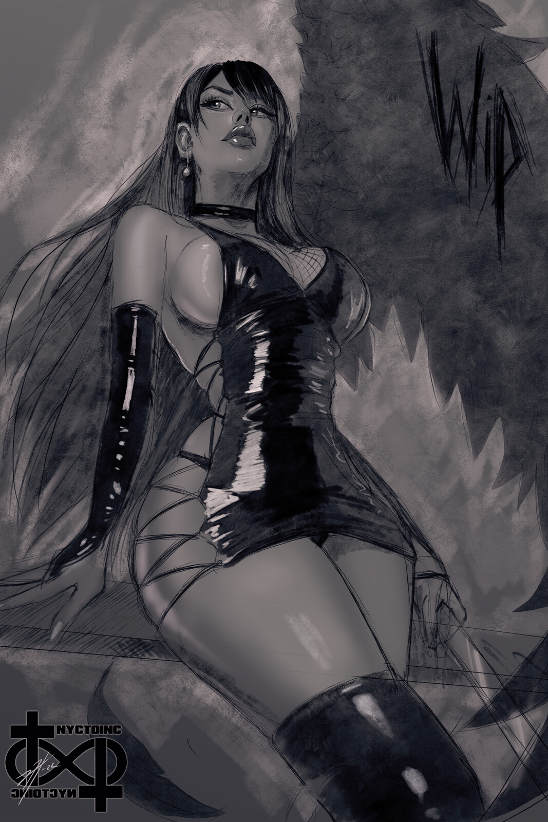 🖤 Tifa - Daughter of Jenova  WIP - Sketch 🖤 