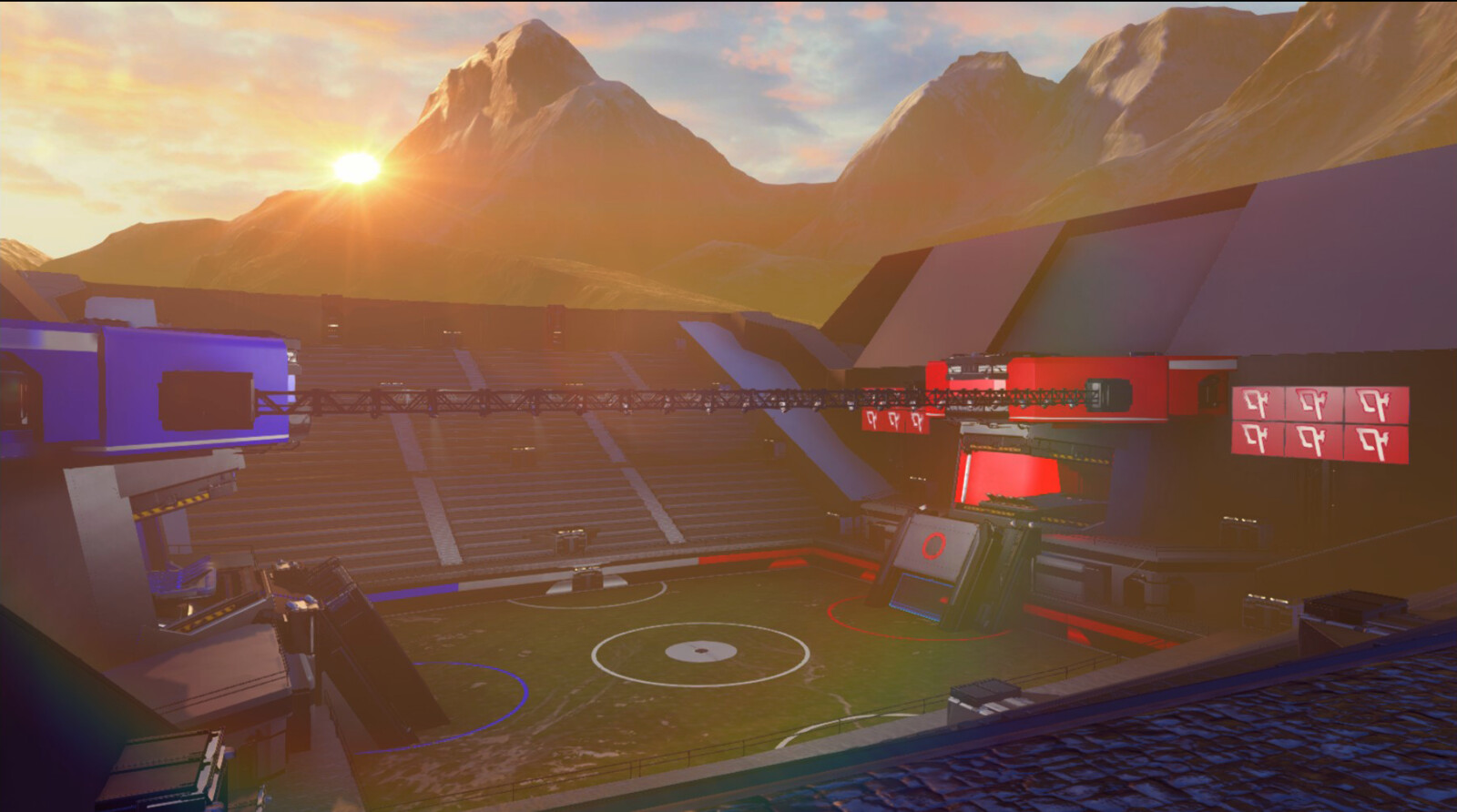 Environment Art &amp; Promotional Image via In-Game Photo Suite

Ricochet Variant of Frontier with run-in goal and throw in 'hoop' for varied play.
