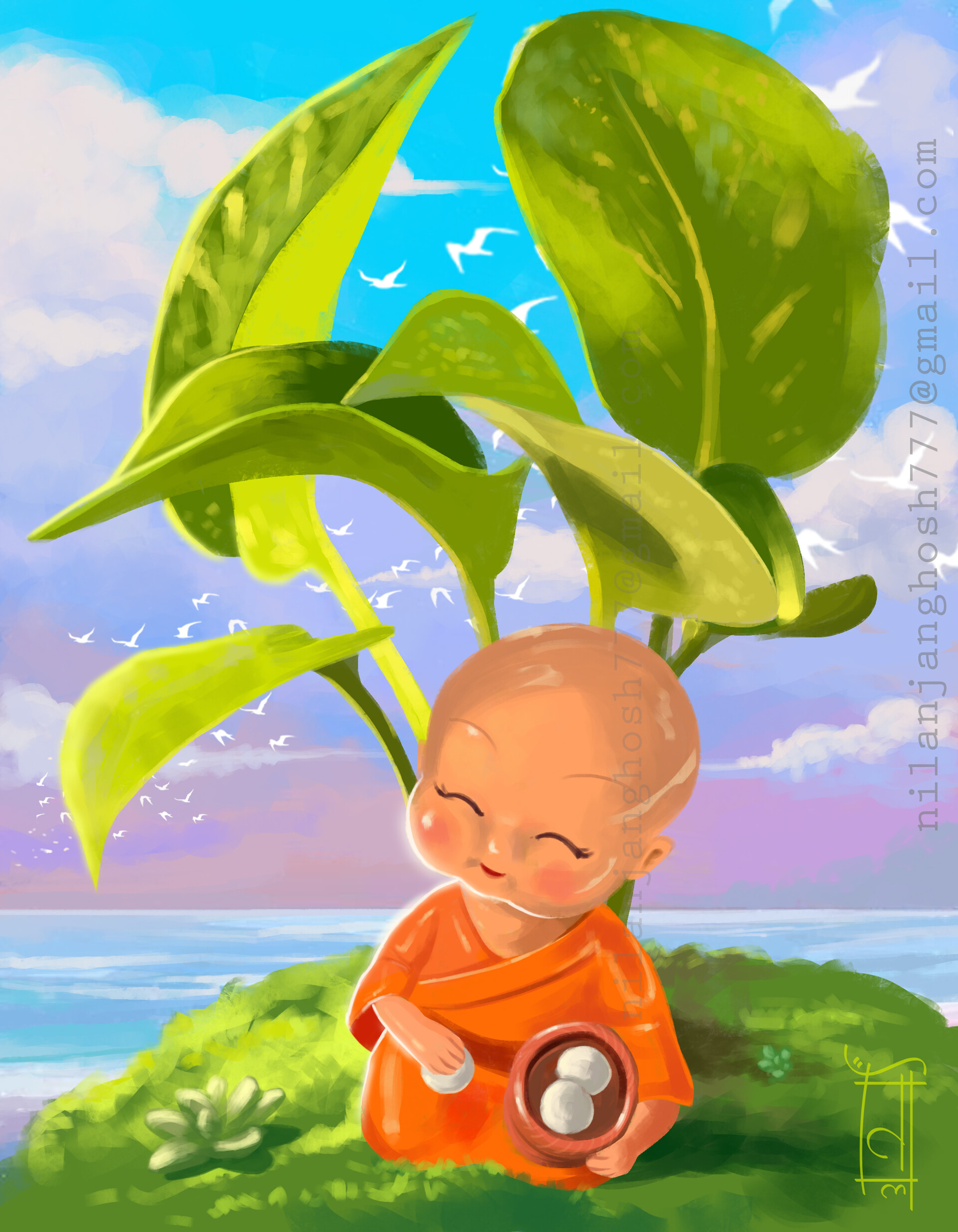 baby buddha drawing