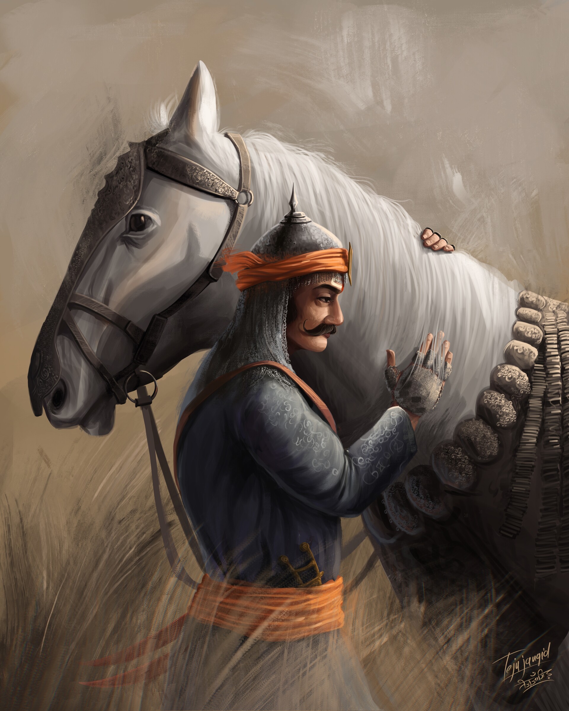 Maharana Pratap with his extraordinary horse Chetak