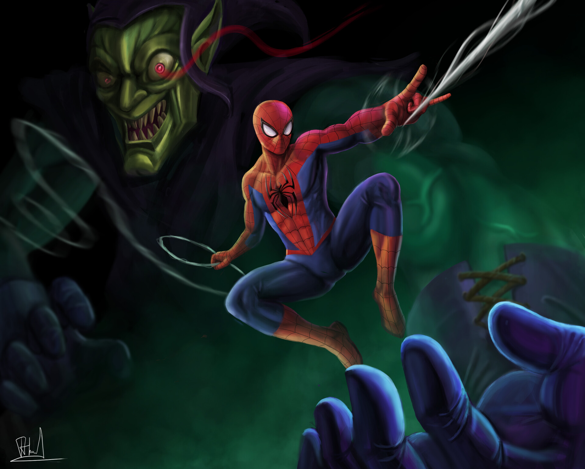 ArtStation - Spiderman vs green goblin