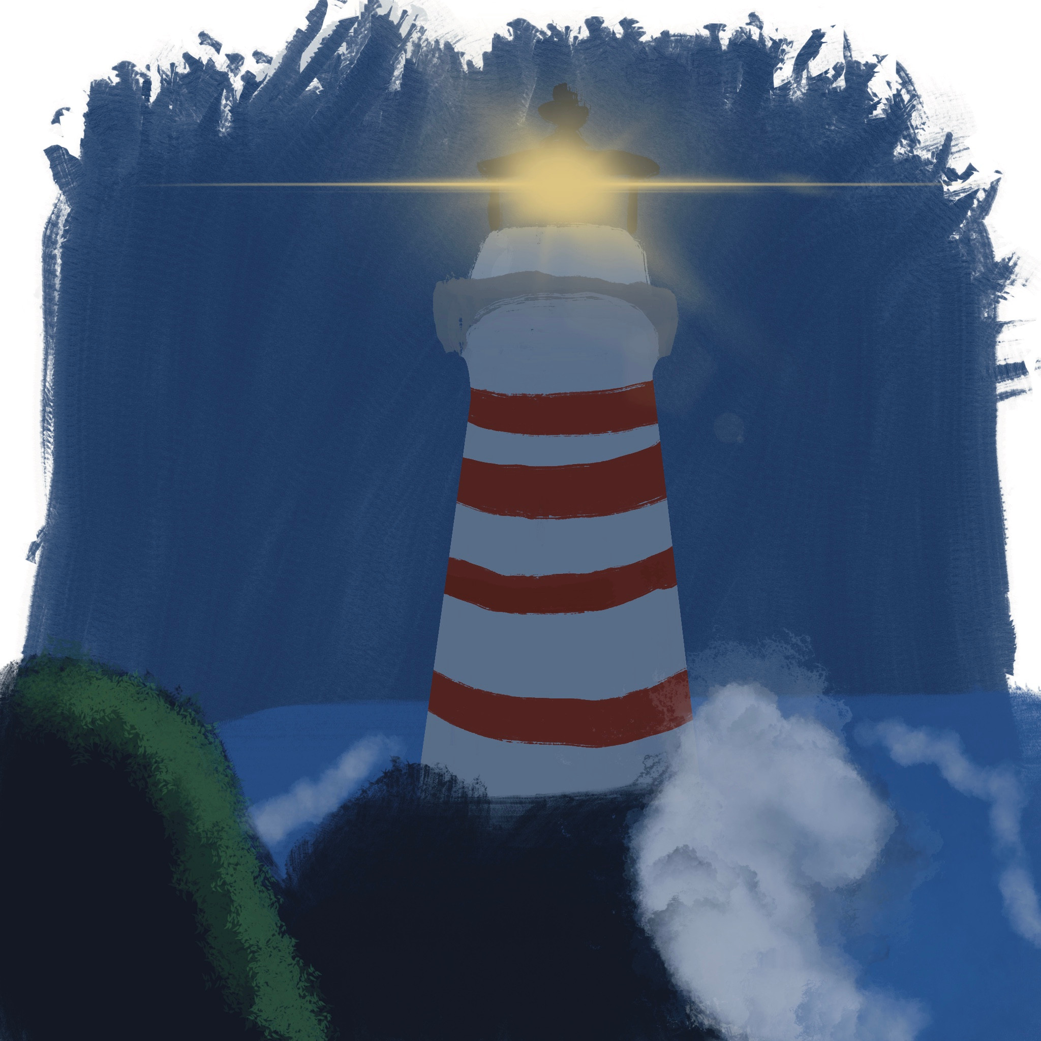 A Procreate picture of a Lighthouse that appears in the book "The Big Books Of I Ams"