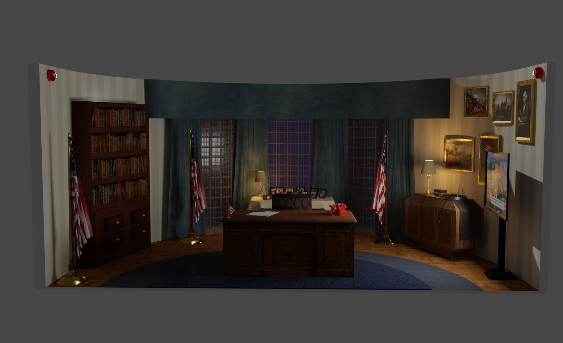 ArtStation Oval Office Night View