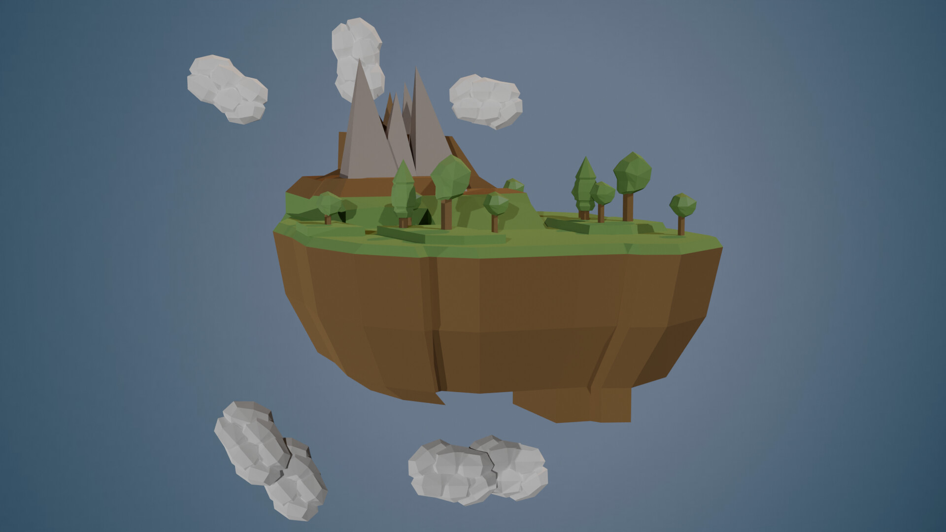 Artstation low poly floating island
