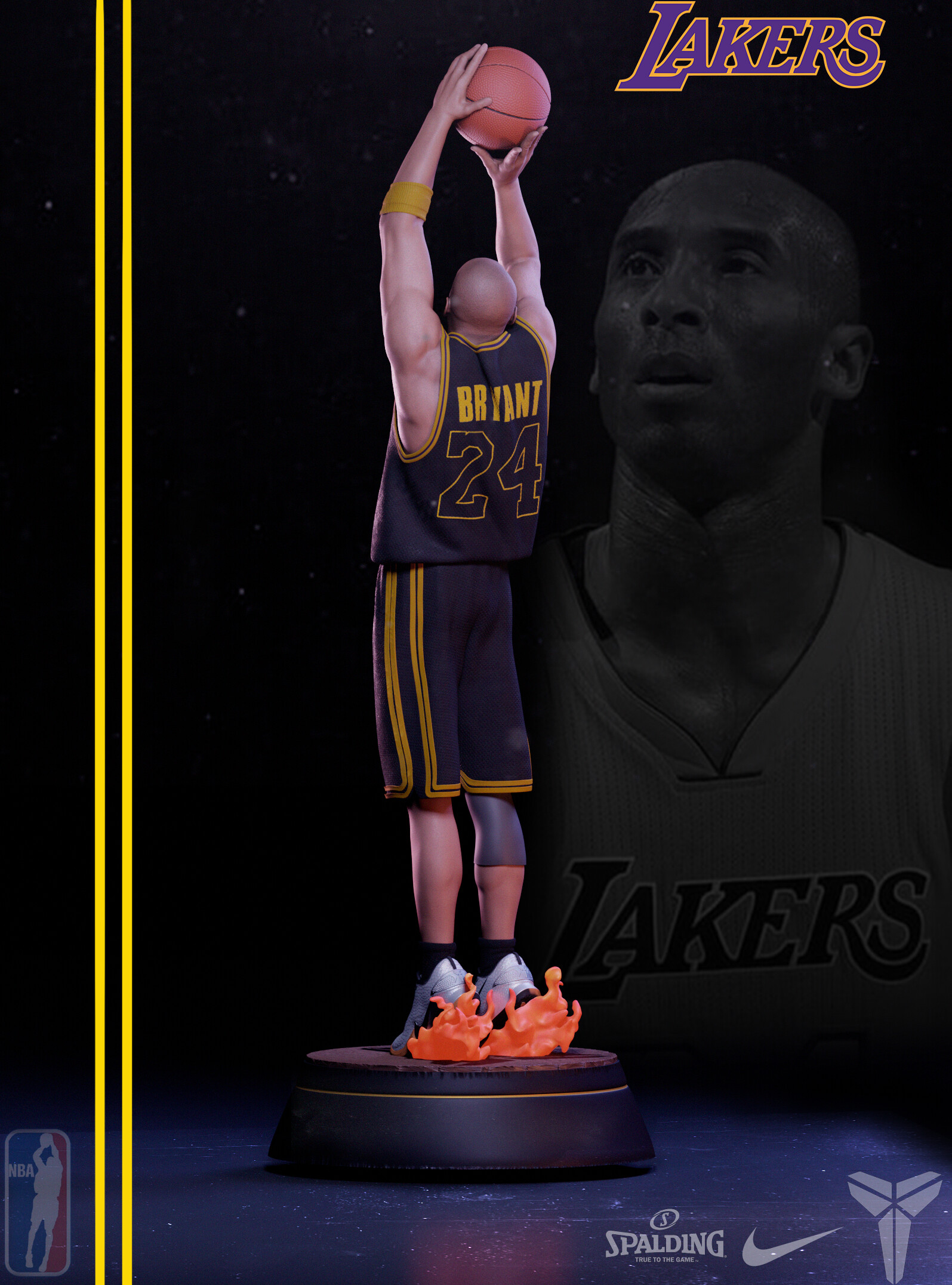SNK Labs Kobe Bryant Wooden Sculpture Italy