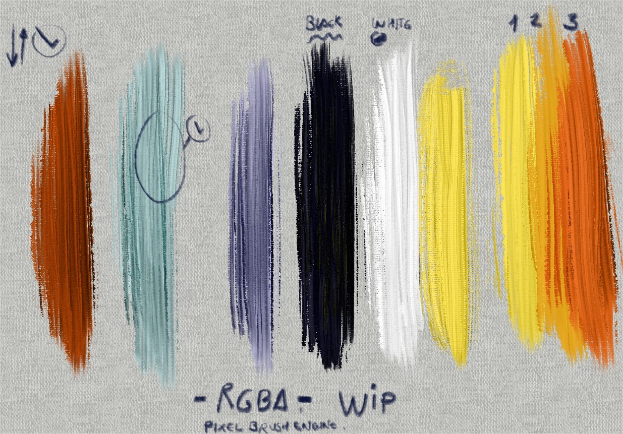 Ramón Miranda Tests for RGBA brushes in Krita. A long road! )