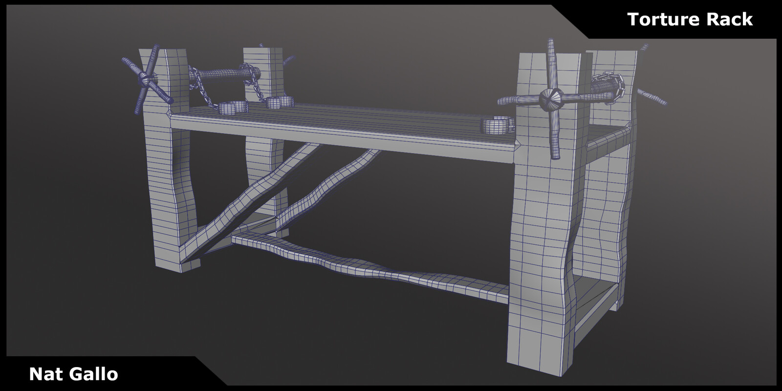 Medieval Torture Rack- Wireframe