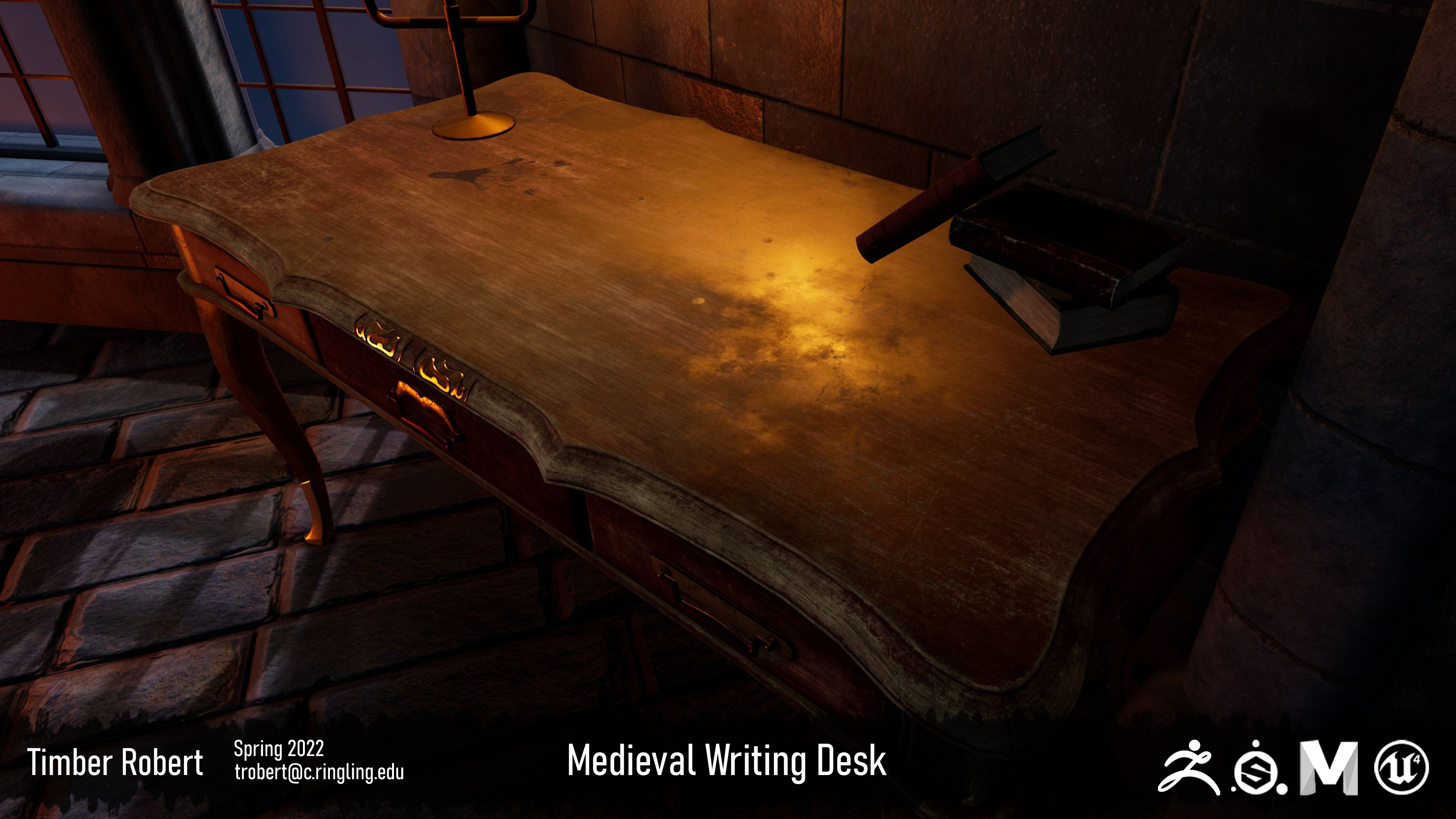 Medieval shop writing desk