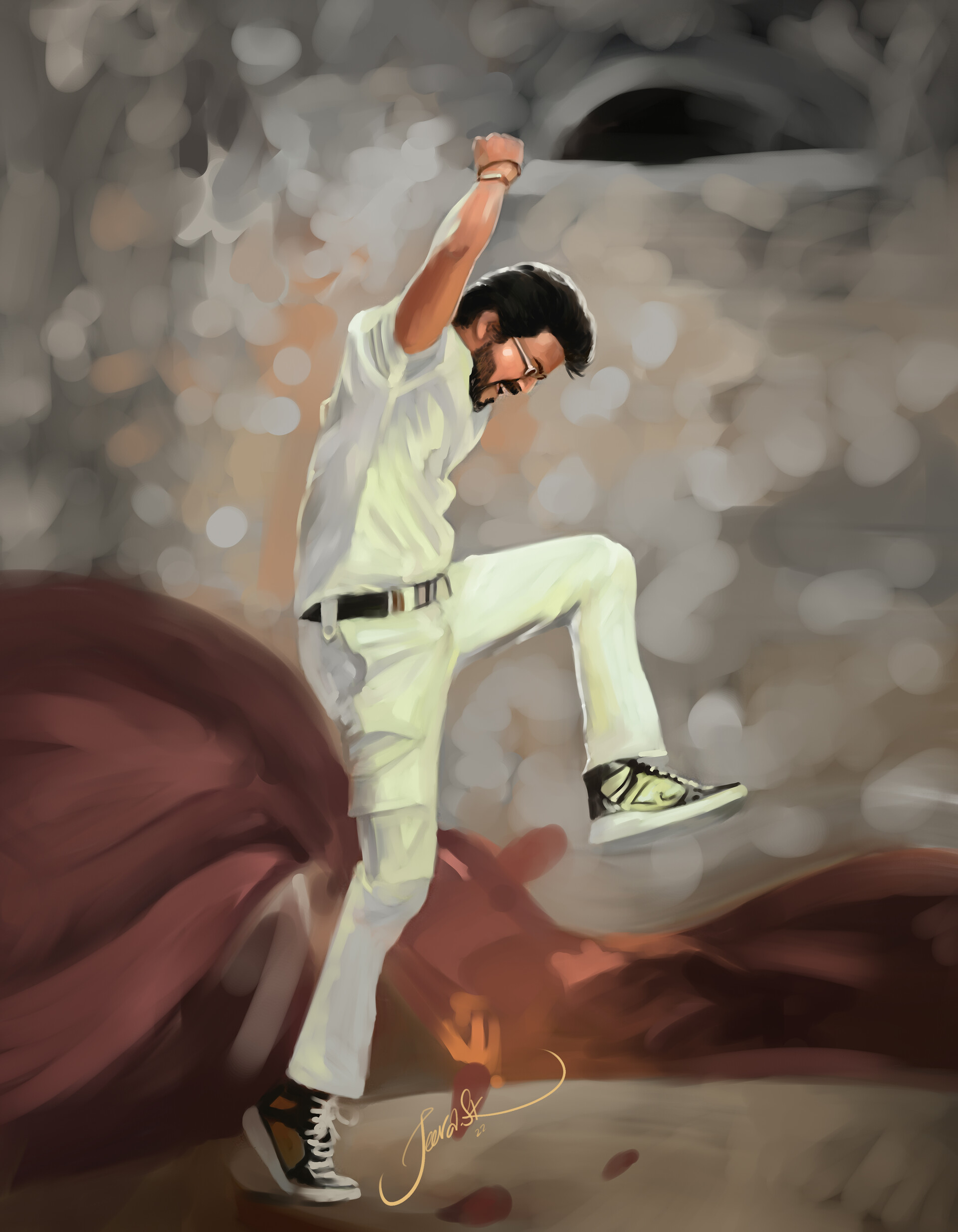 Artstation Beast Thalapathy Vijay Artwork 2022 Beast Artwork Painting Arabickuththu Arabickuthu Master
