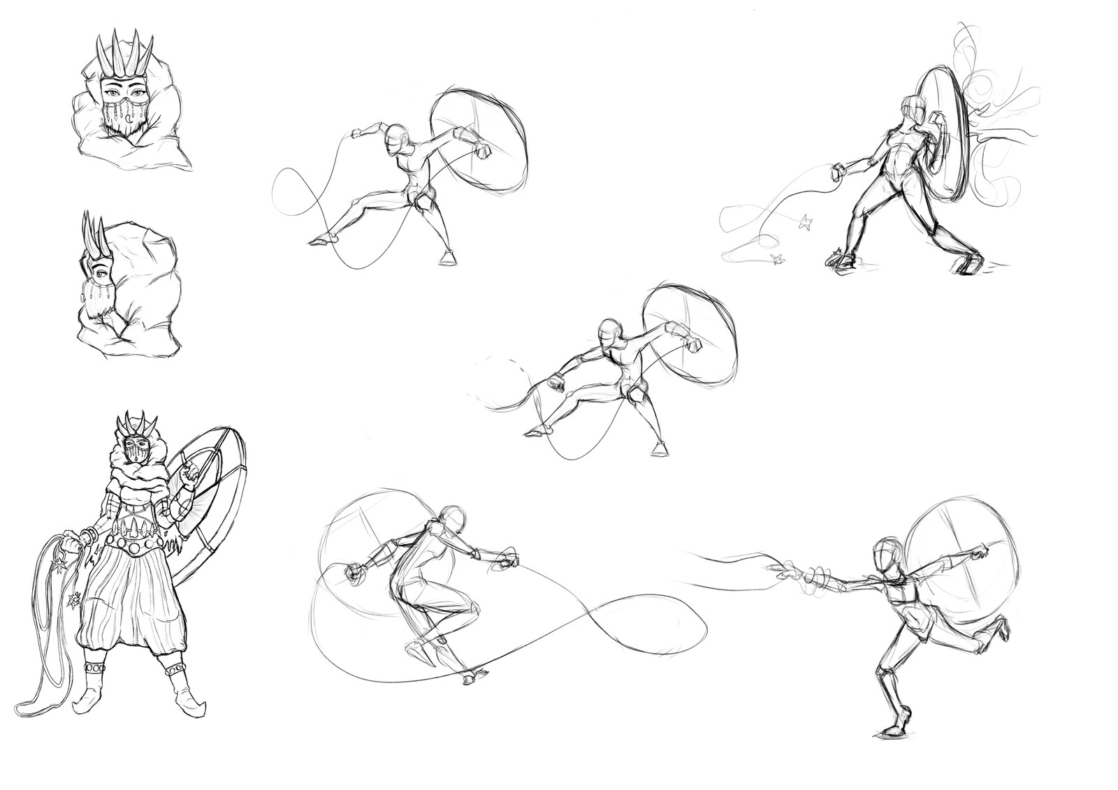 Different poses to establish how she would be moving around dragons.