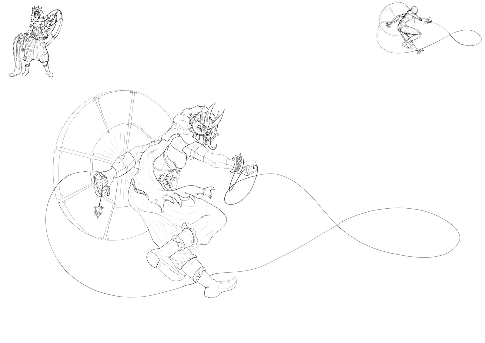 Final pose with clean and stylized lineart. 