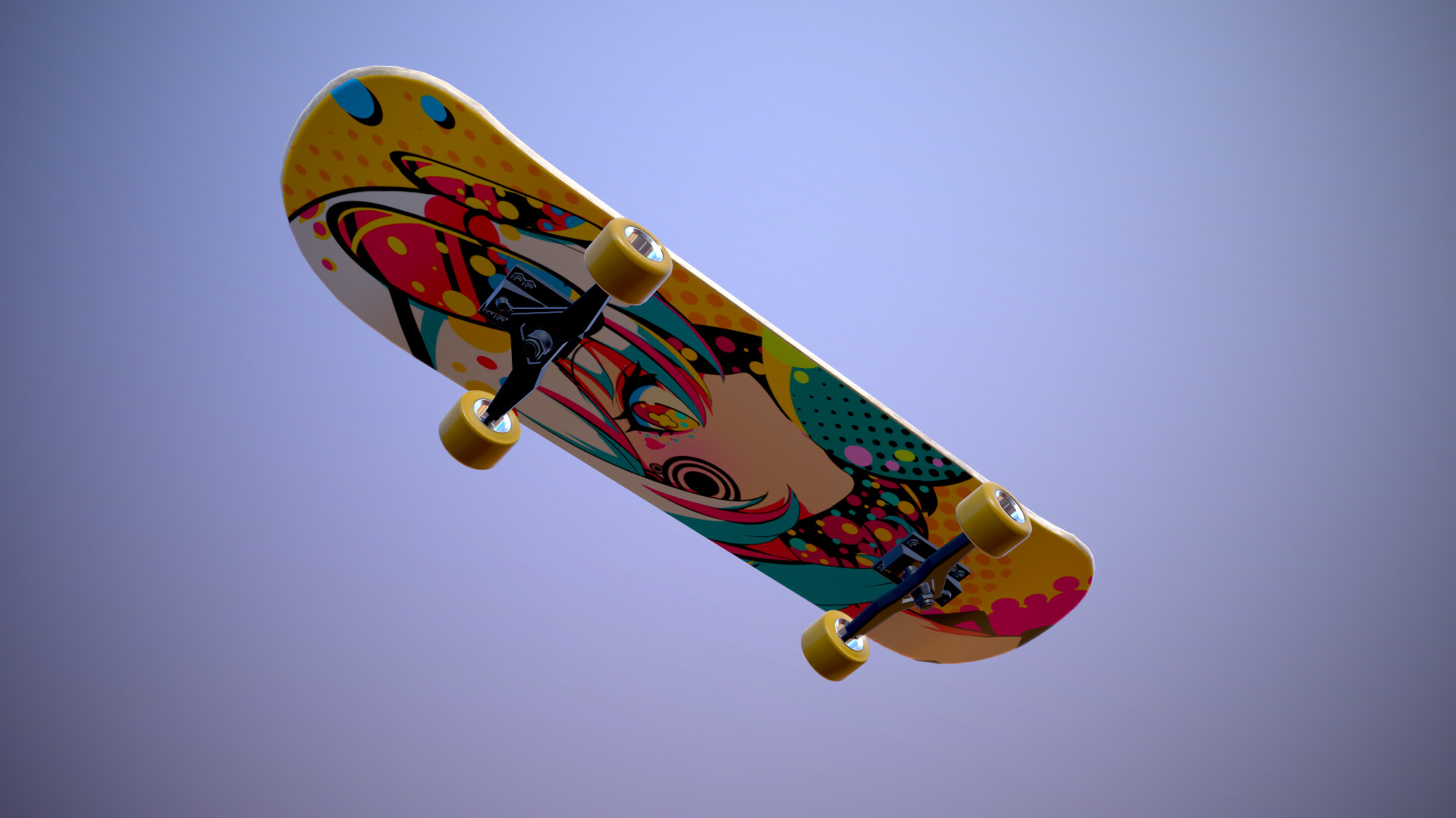 ArtStation - Bubble-Gum Anime Girl Skateboard