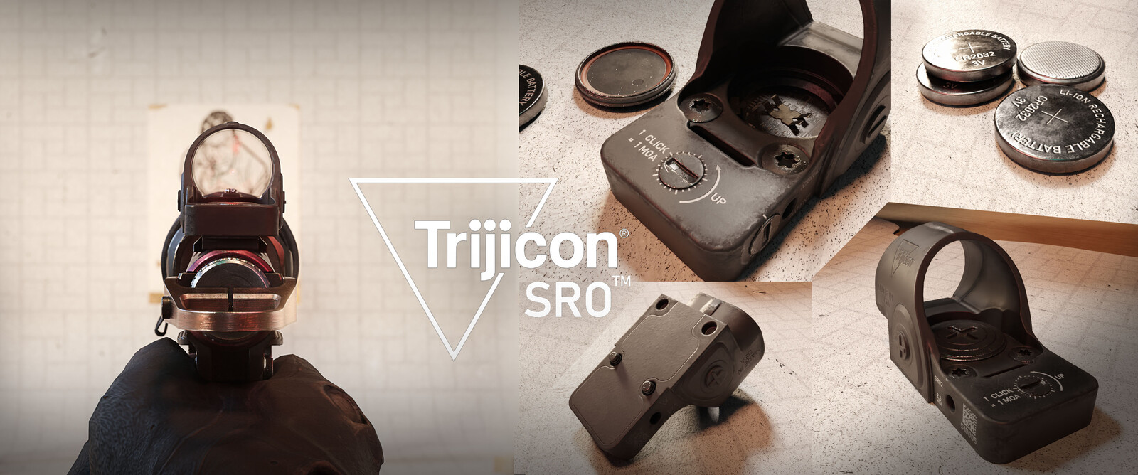 Made some Attachments that would suit the SEMINO Centaur well - in this case the wonderfully round Trijicon SRO™. The sight dot was made using a parallax shader setup inside Blender, so it functions just as it should! :)