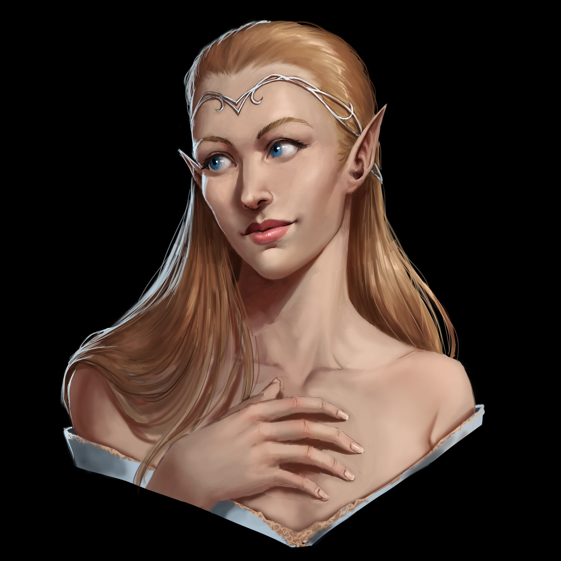 ArtStation - Fantasy Character Portrait - Elven Maiden