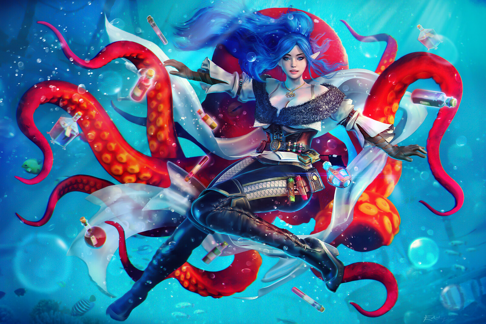 Sea Elf Pirate Empress - OC Commission