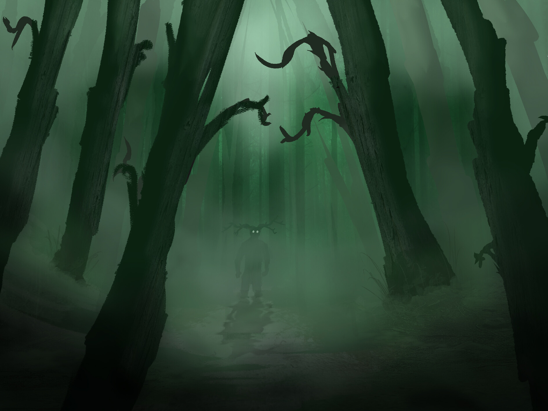 creepy forest description creative writing