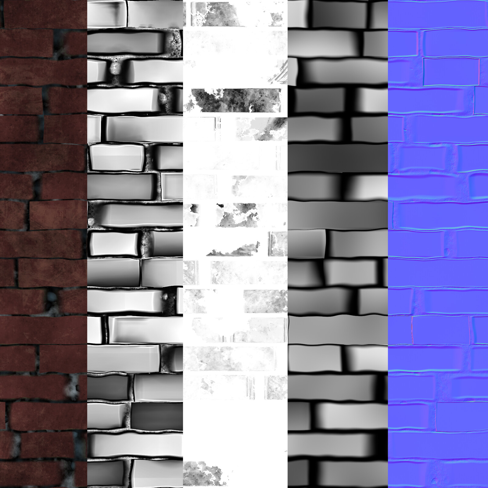 Bricks Texture

(base color/ ambient occlusion/ roughness/ height/ normal)