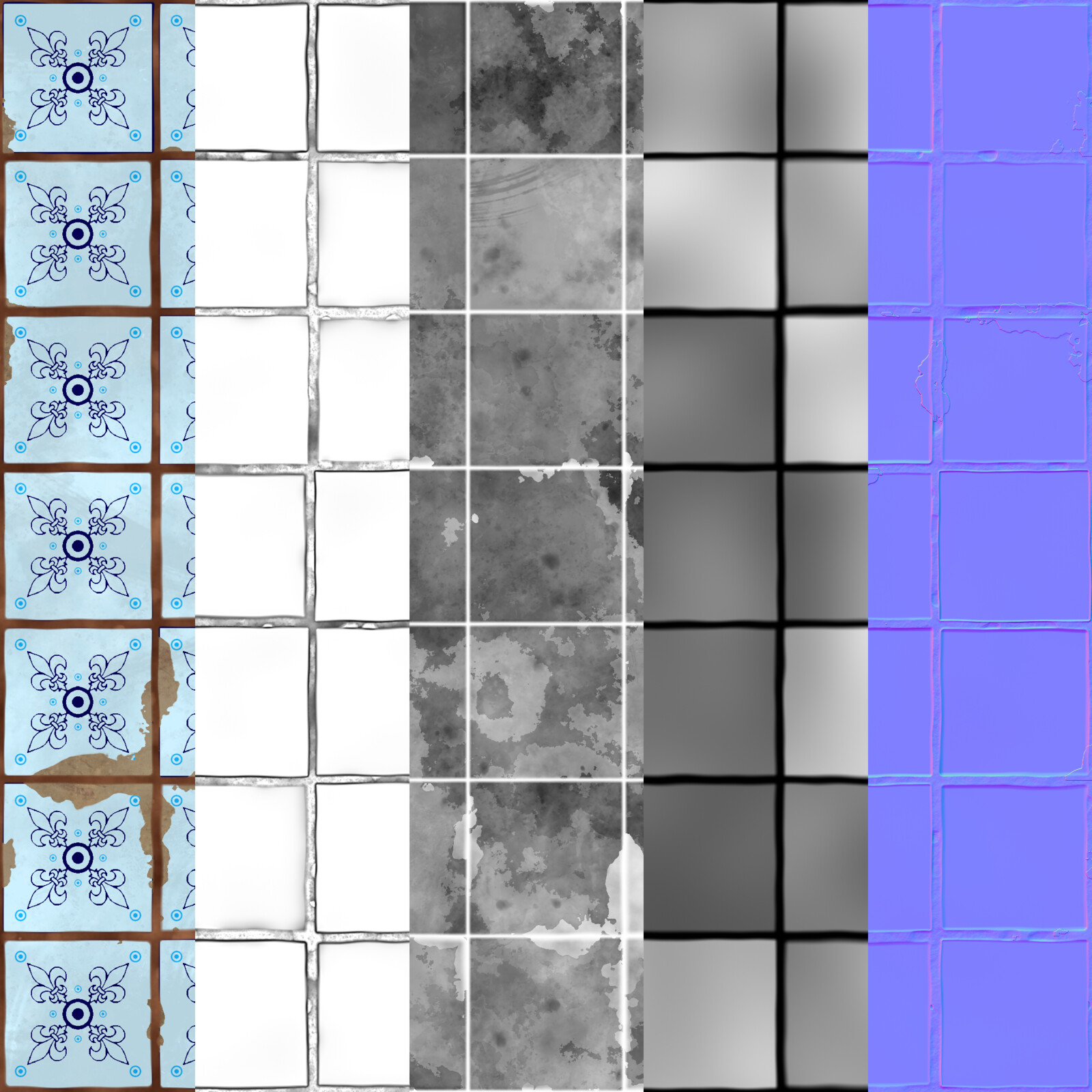 Tile #3 Texture

(base color/ ambient occlusion/ roughness/ height/ normal)