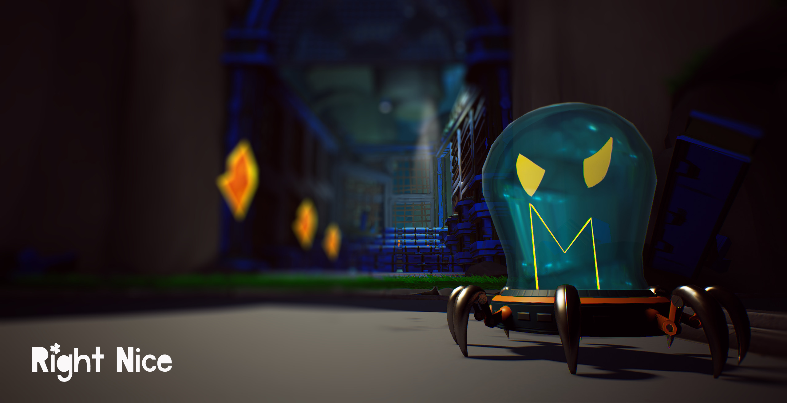 A new enemy I created for the game. The Light bulb Robot!
