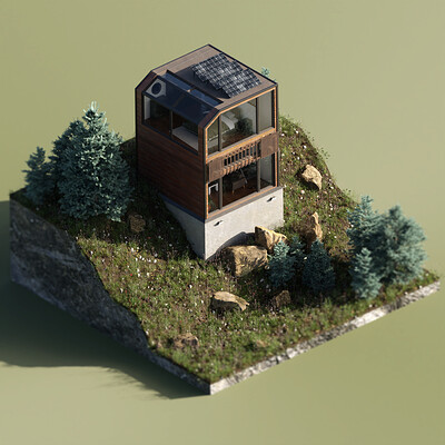 Isometric art - Box in the Woods