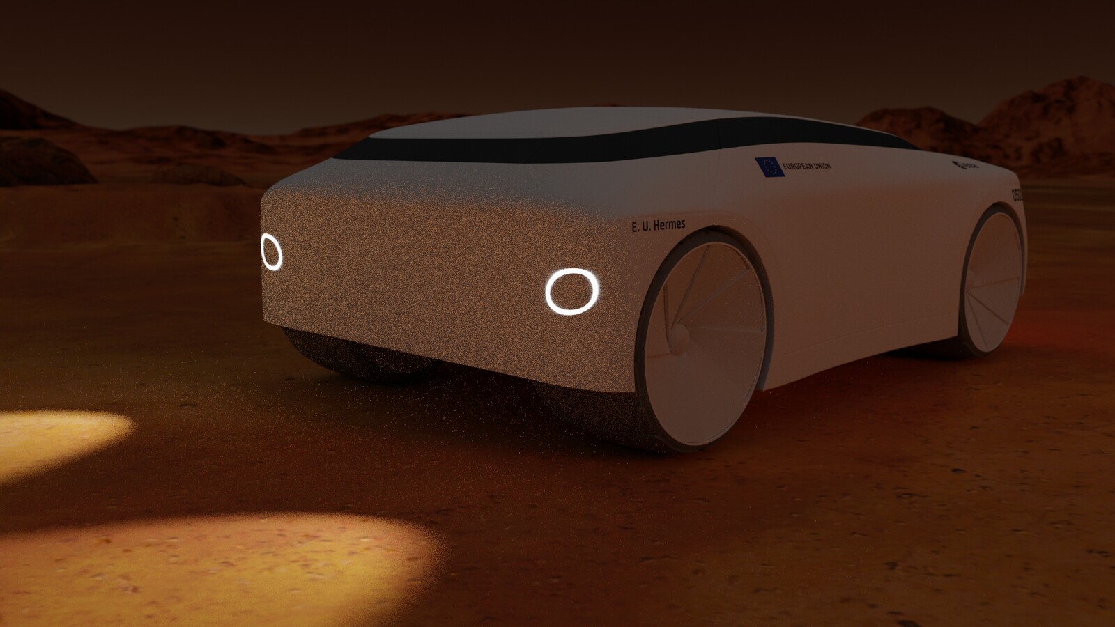 With the collected energy the Rover cannot well drive, but...