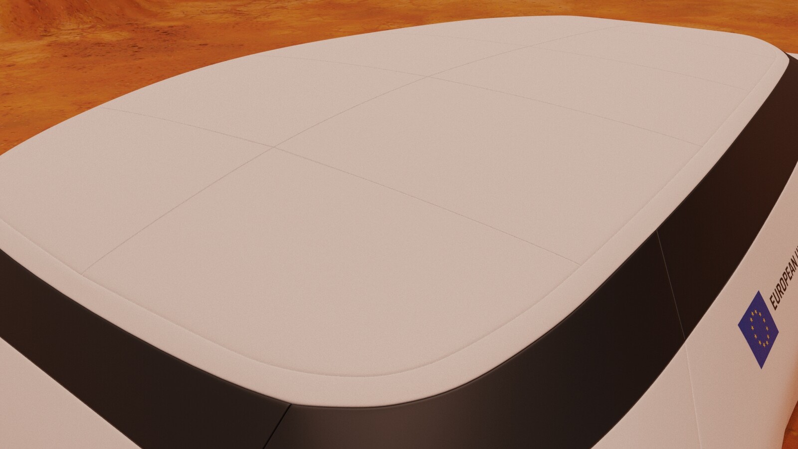 On the roof there are solar panels, that collect the energy of the sun.