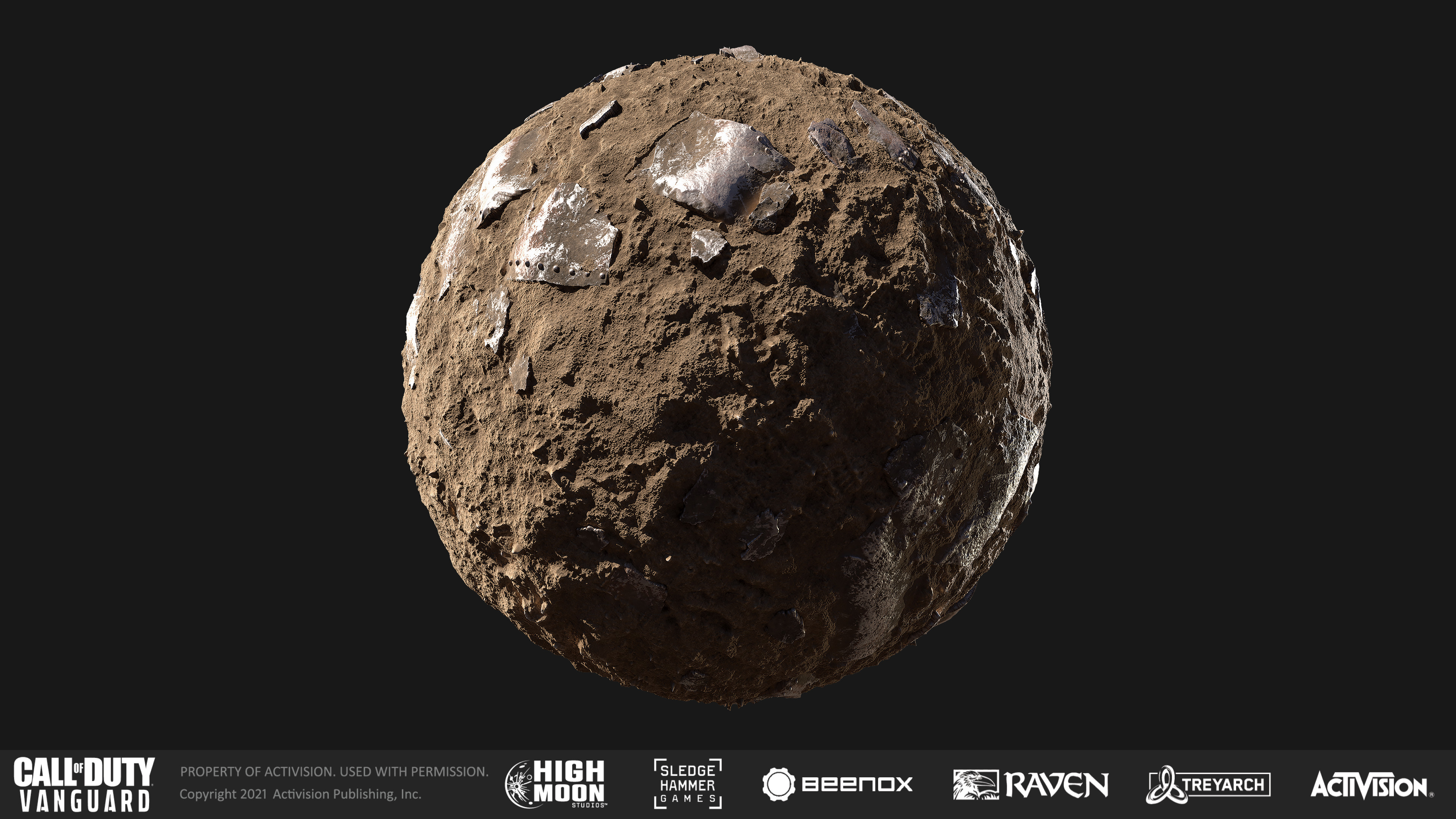 This material was used to paint debris underneath and around the broken plane