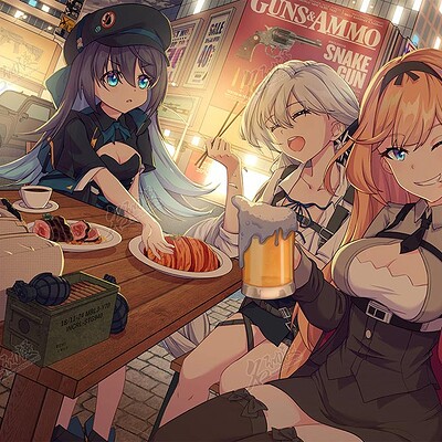 Artstation 巨大化的狐妖与书生 名动漫学员cg漫画作品