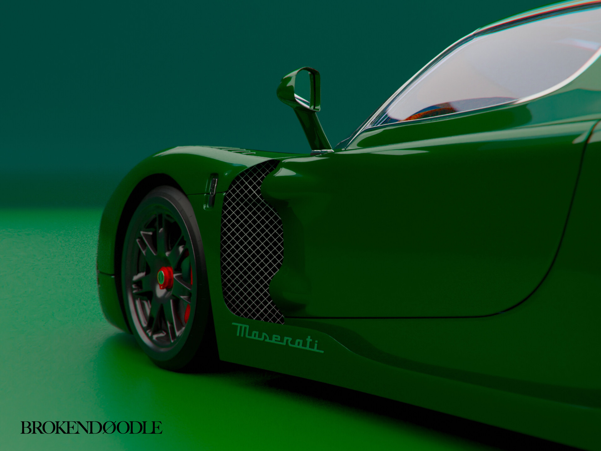 Broken Doodle Maserati MC 13 Green Set sod-farm-artofit