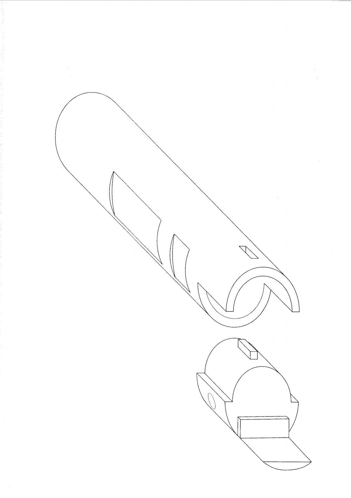 Part of the lower frame consists of the cylindrical lock