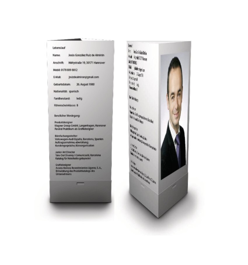 According to the specification, the information stele should be integrated into the already existing concept for mobile information column for trade fairs.