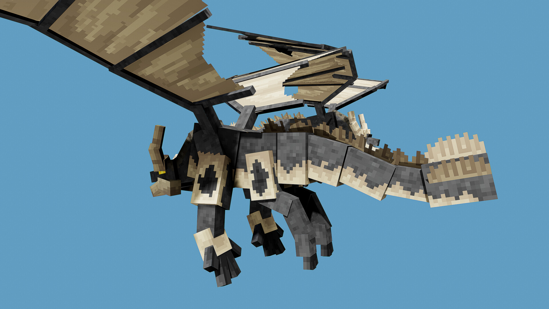 minecraft tutorials: Ender Dragon skin statue 