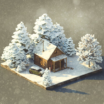 Weekend in the Woods Isometric Art