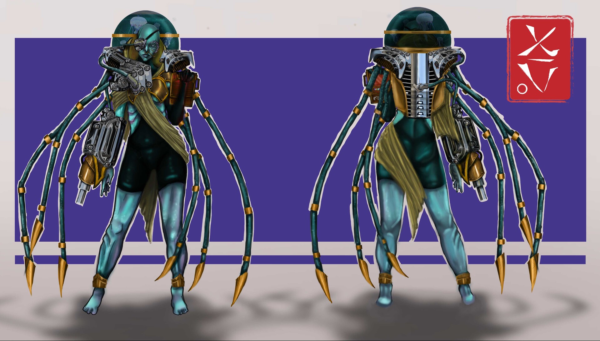 Artstation jellyfish powered mech suit