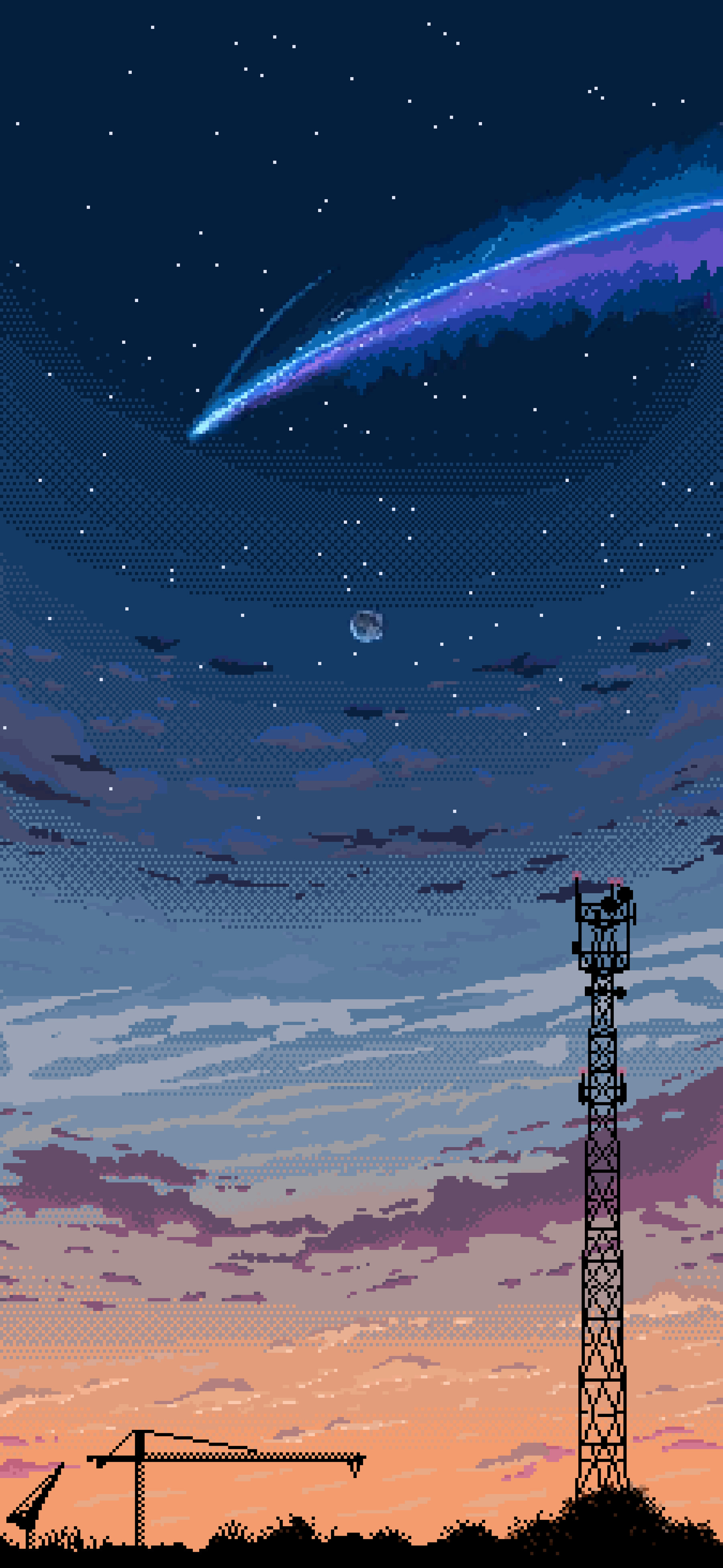 ArtStation - Sunset landscape Pixel Art