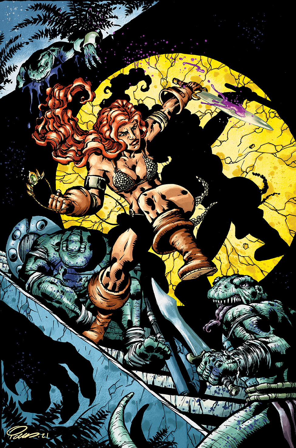 Finished color cover art for Red Sonja #1 without the trade dress.