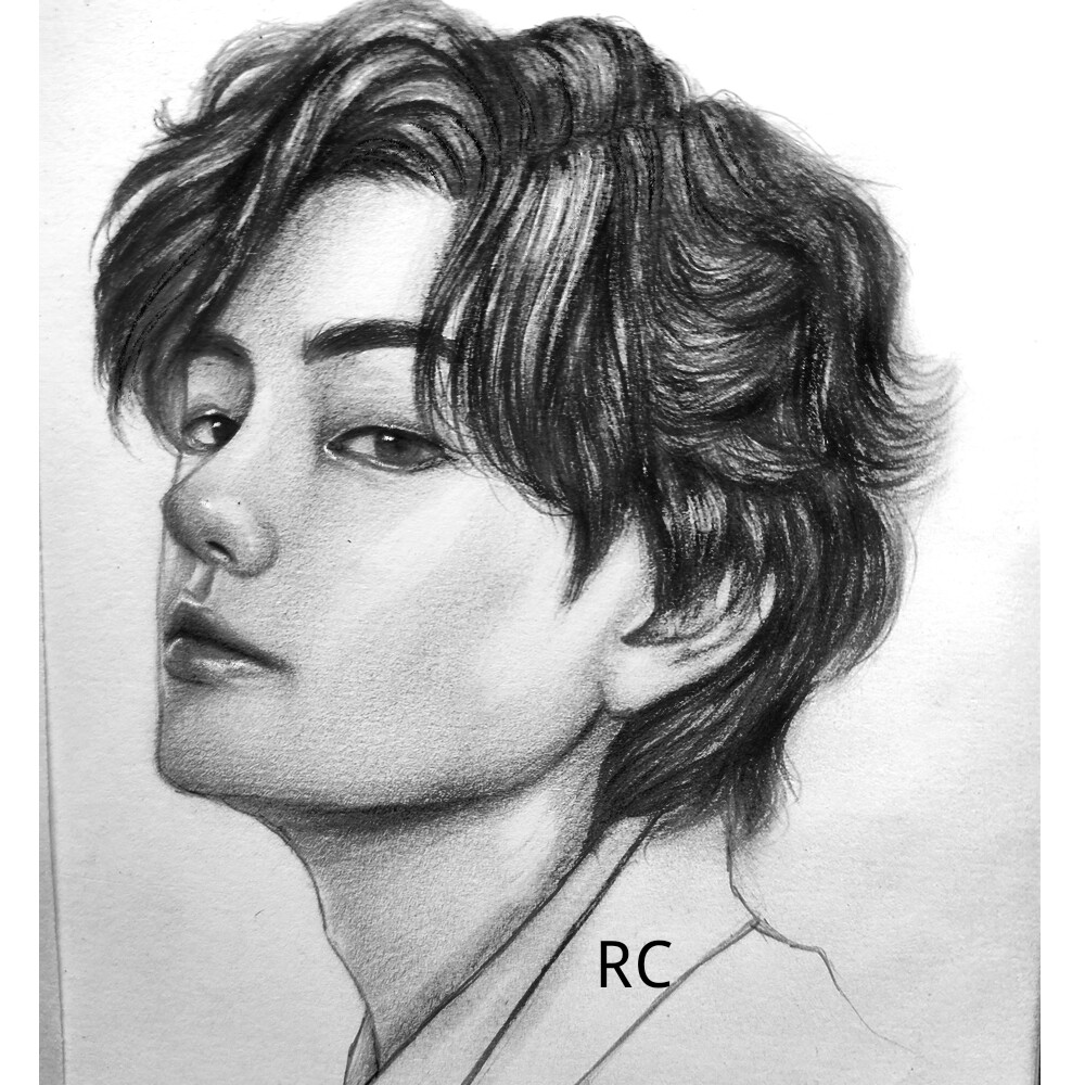 ArtStation - kim Taehyung ( BTSv) portrait drawing Rcartwork