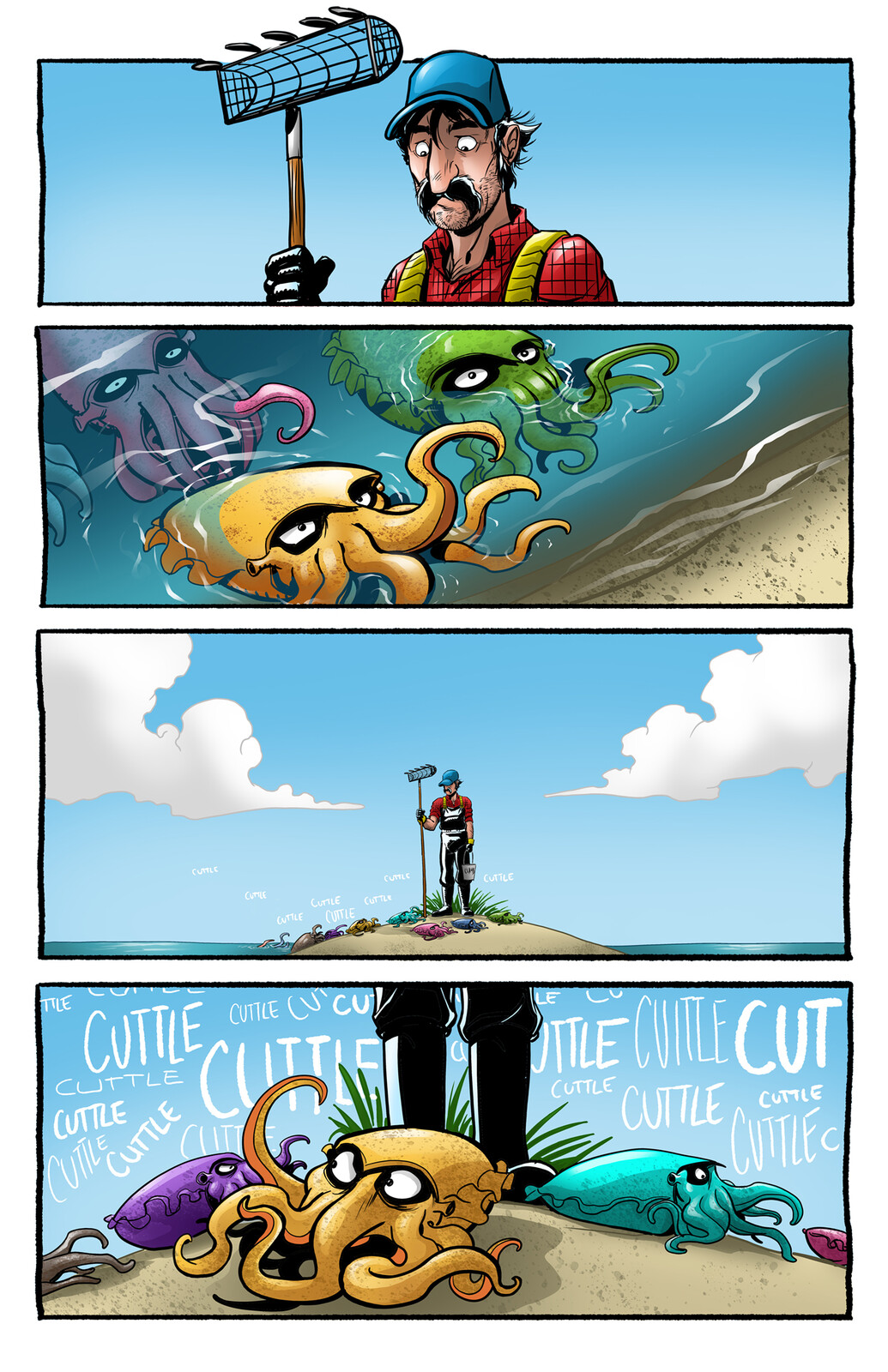 UNDERSEA HERO comic strip page five.

UNDERSEA HERO and all Related Characters are Copyright © and Trademark TM 2022 Ian Chase Nichols. All Rights Reserved.
