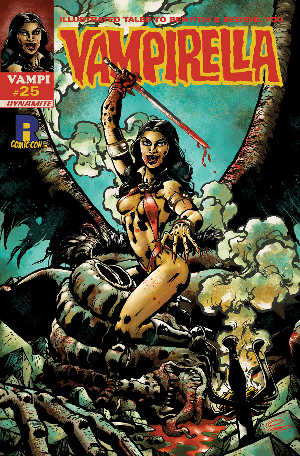 Vampirella Cover art as published by Dynamite Comics. I did the pencils, inks, colors, corner box art, and the lettering for this one.