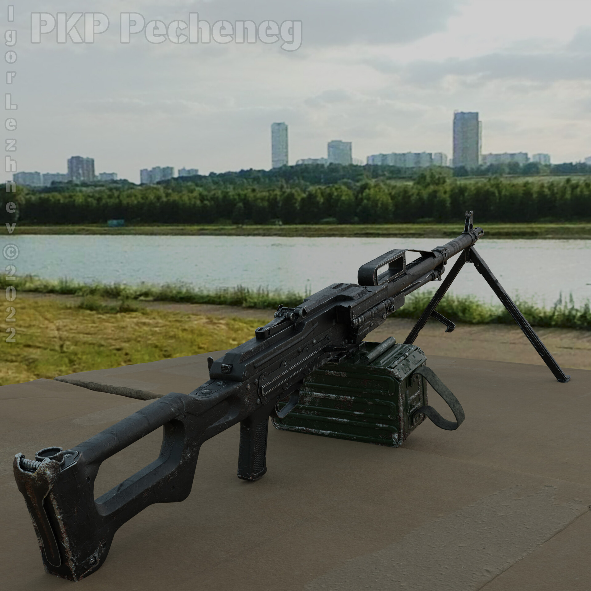 ArtStation PKP Pecheneg Machine Gun v2.0