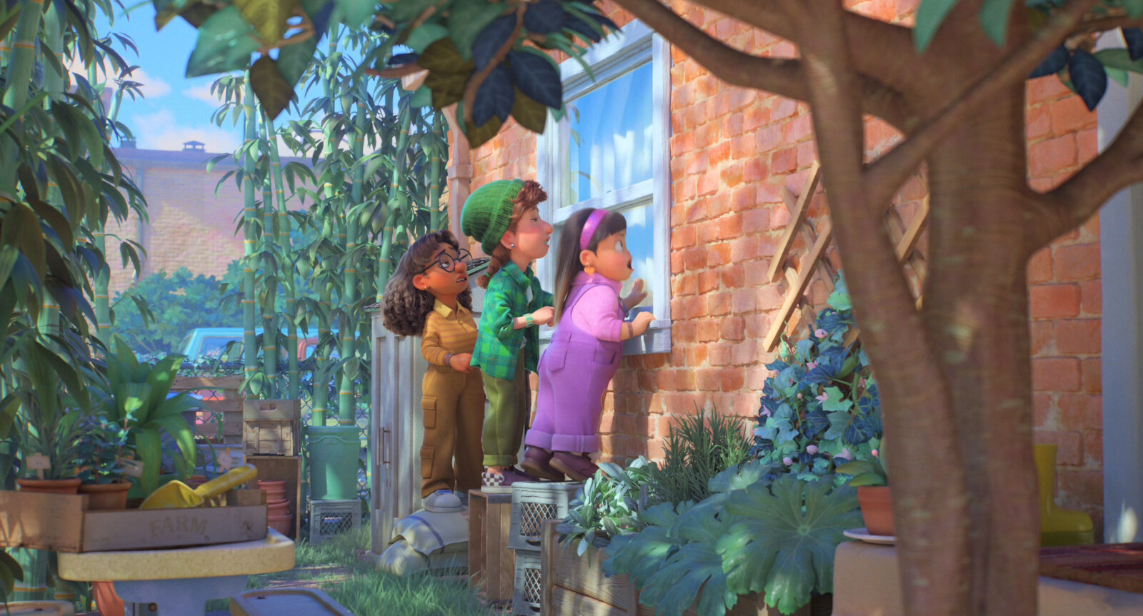 Brick, window, tree &amp; vegetation shading