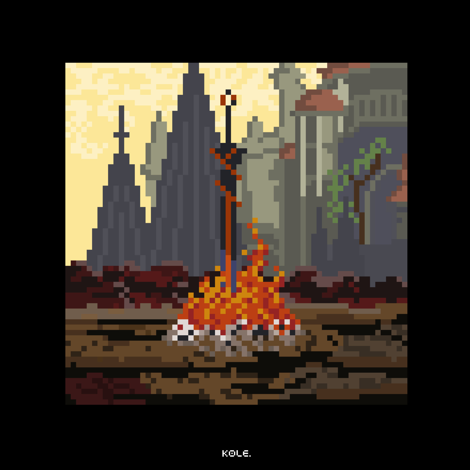 ArtStation Dark Souls Bonfire Pixel Art