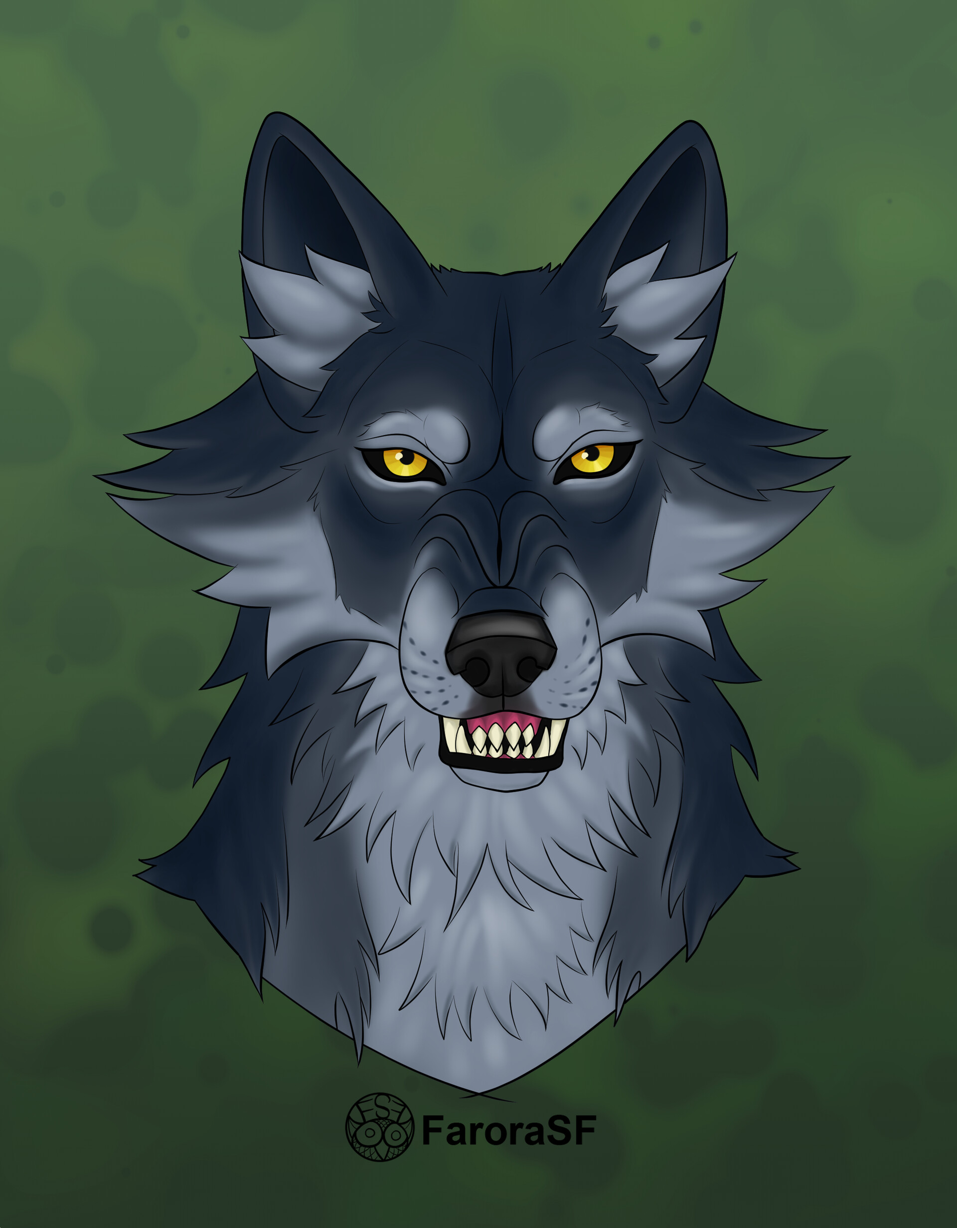 ArtStation - Dark Grey Wolf Head
