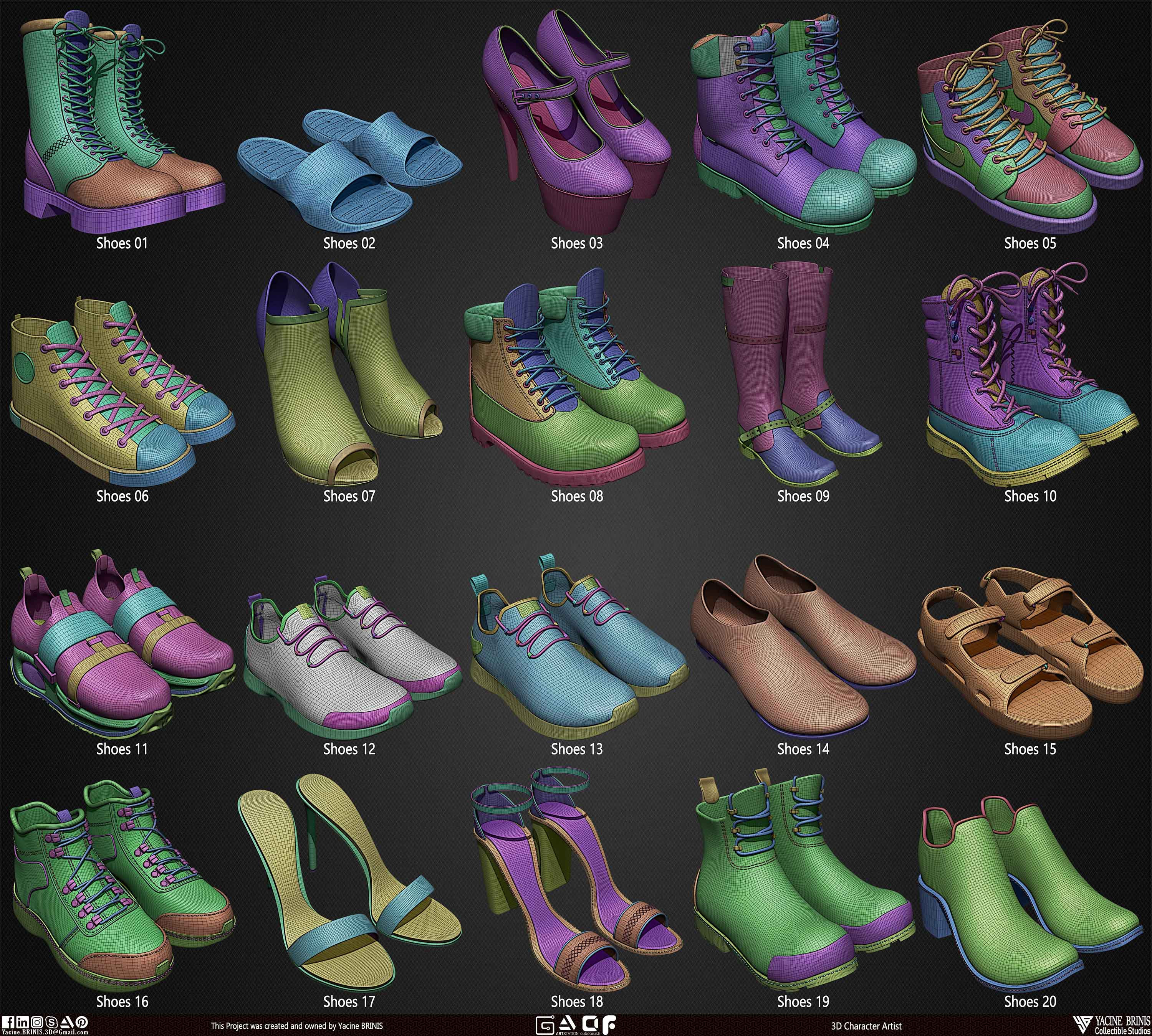 Pack of 20 Shoes Volume 04 sculpted By Yacine BRINIS Set 10