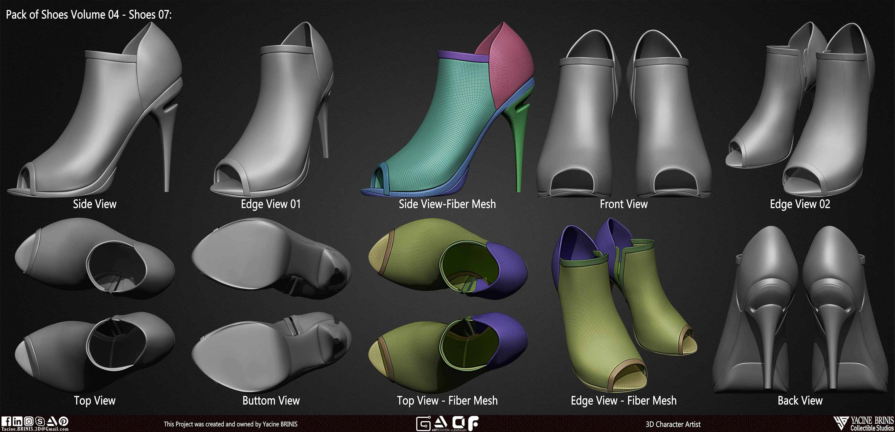 Pack of 20 Shoes Volume 04 sculpted By Yacine BRINIS Set 17